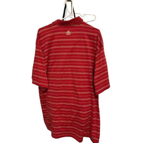 Pebble Beach 2 ply cotton short, sleeved polo golf shirt, red striped size X-LAR - Picture 2 of 6